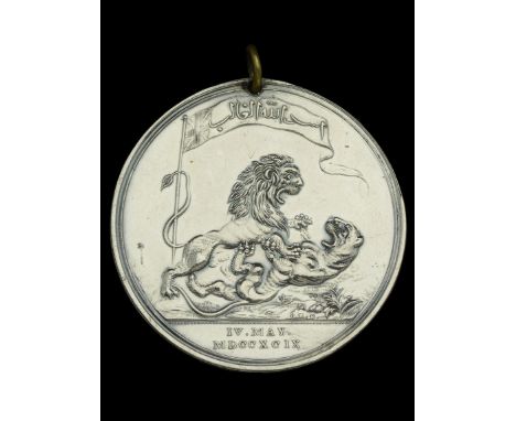 Honourable East India Company Medal for Seringapatam 1799, silver, 45mm, Calcutta Mint striking for the native troops of Beng