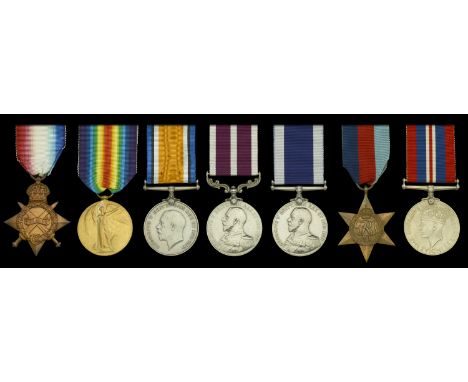 Seven: Able Seaman (Pensioner) H. L. W. Young, Royal Navy, whose service during the Great War had been recognised by the awar