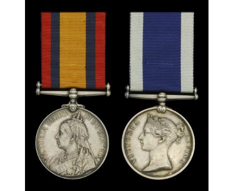 Pair: Chief Stoker T. Hanley, Royal Navy  Queen’s South Africa 1899-1902, no clasp (T. Hanley, Ch. Sto. H.M.S. Forte.); Royal