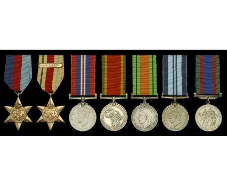 Four: V. Hartley, Union Defence Force 1939-45 Star; Africa Star, 1 clasp, 8th Army; War Medal 1939-45; Africa Service Medal, 