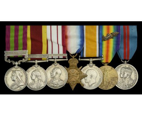 Seven: Lieutenant-Colonel J. A. Stewart, 7th and 13th Rajputs, Indian Army  India General Service 1895-1902, 1 clasp, Relief 