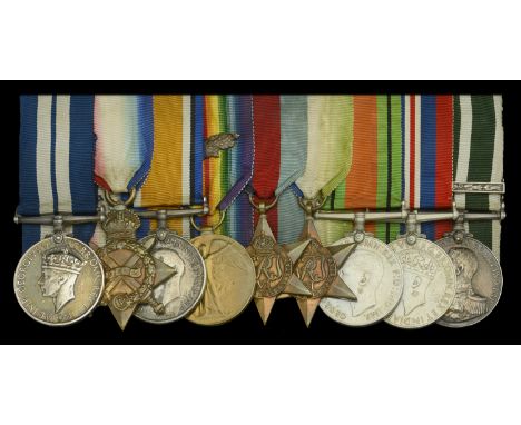 A fine Second War ‘Withdrawal from Dunkirk’ D.S.M. group of nine awarded to Engineering Room Artificer J. Barton, Royal Naval