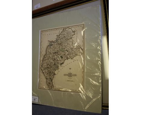 R Butters map of Westmorland 1790 with original hand colouring, together with Cary map of Cumberland 1787 with original hand 