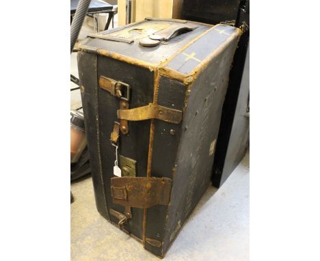 Domed canvas travel trunk