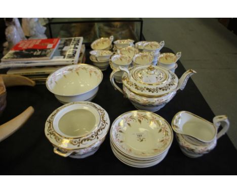 Spode part tea/coffee service iron red and gilt