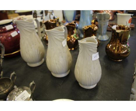 Set of 3 graduated Victorian jugs by Dudson dated 1861
