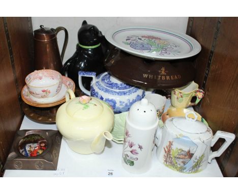 SECTION 26.  A Poole pottery plate together with assorted ceramics and metalware including an arts and crafts style ashtray, 