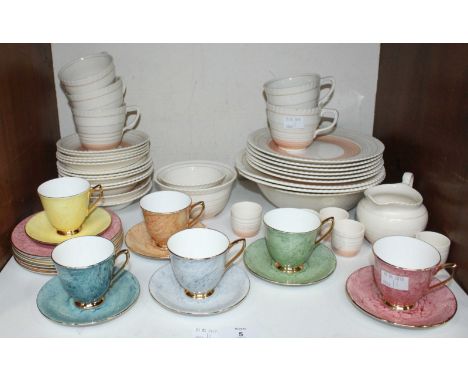 SECTION 5. A set of six multi-coloured Royal Albert 'Gossamer' cups, saucers and side plates, together with a Grays Pottery p