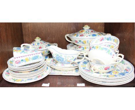 SECTION 45. A Mason's 'Regency' pattern part dinner service comprising of plates, two tureens, a gravy boat, cups and saucers