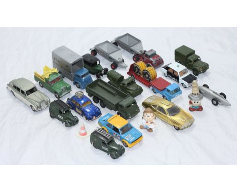 A Dinky 198 Rolls Royce Phantom, 622 Ten Ton Army Truck, 643 Army Water Tanker, 641 One Ton Army Cargo Truck and 261 Telephon