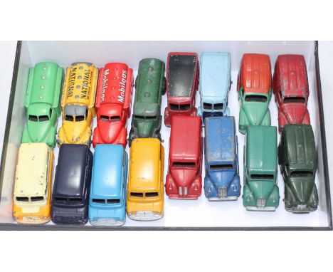 A collection of sixteen unboxed Dinky commercial vehicles comprising 4x Bedford 480 vans in livery for Kodak, Ovaltine, Daily