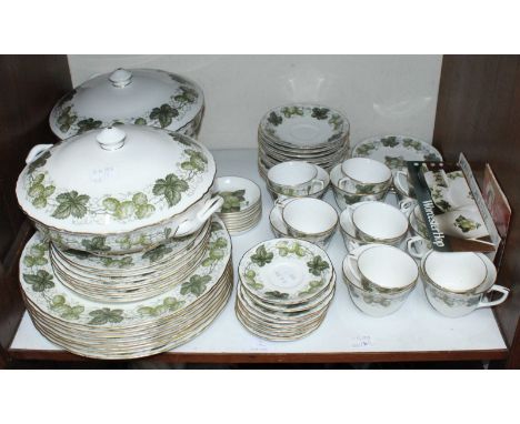 SECTION 3. A Royal Worcester Hop 'Mathon' pattern part tea and dinner service, comprising of teacups, dinner plates, saucers 
