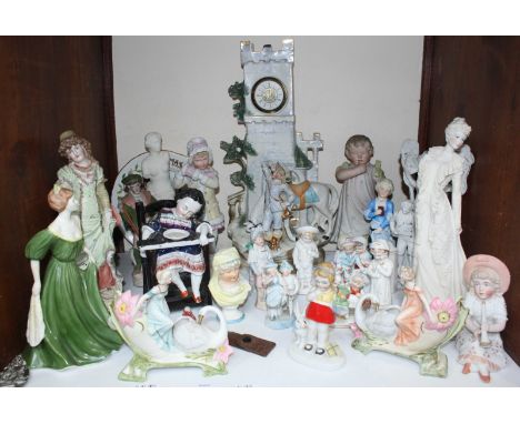 SECTION 9.  A large quantity of 19th century bisque porcelain pastoral figures and a figural clock