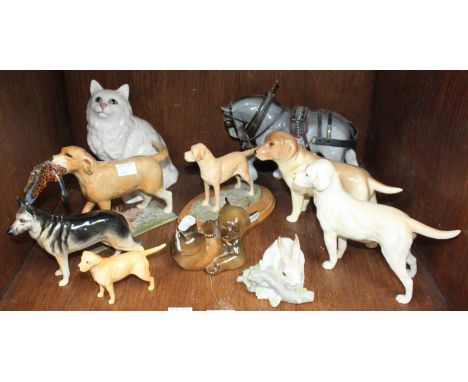 SECTION 34.  A small collection of ceramic dogs, cats, horse etc, including Beswick, Lladro, Goebel and Coopercraft