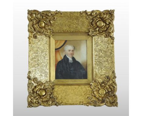 English School, (early 20th century), a half-length miniature portrait of E. J. Wilkinson, facing right, oil on ivory, dated 