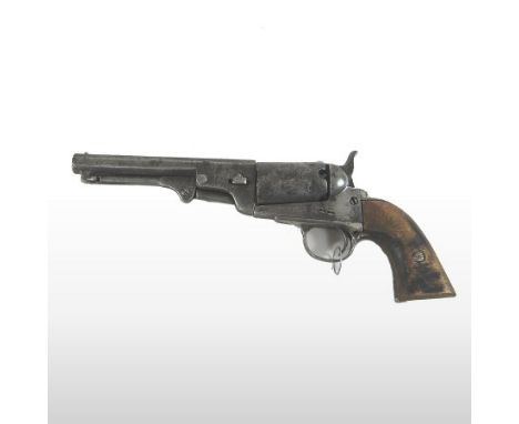 A 19th century five shot percussion cap revolver, the 13.5cm octagonal barrel stamped Vero Clement a Pistons, with a wooden g