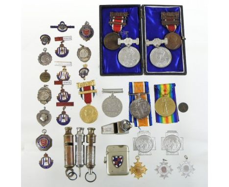 A collection of World War I and later medals and badges, to include Great War, 1914-18, named PTE G SPRINGETT BEDF R 47881, w