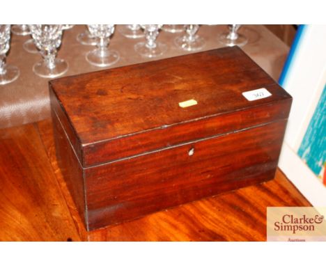 A mahogany tea caddy 