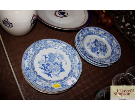 A collection of 19th Century stone china plates and dishes