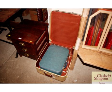 A vintage airport luggage case; a BEA luggage case etc.