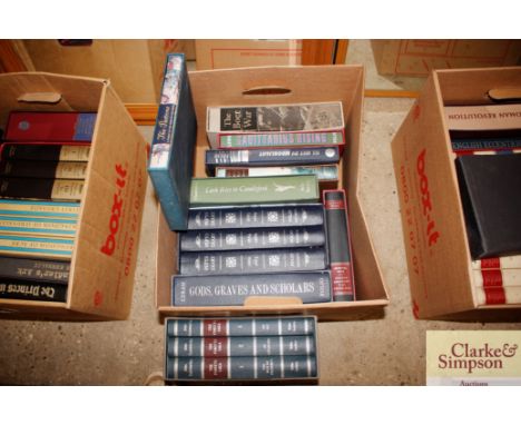 A collection of Folio Society books including Pepys Diary and The Forsyth Saga