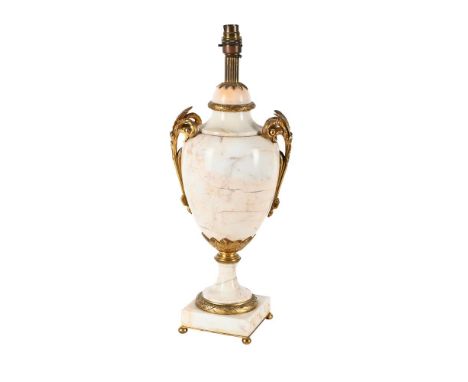 A MARBLE AND GILT URN LAMP LATE 19TH OR EARLY 20TH CENTURY  51cm high, 21cm diameter   Condition Report:  PLEASE NOTE: ALL LO