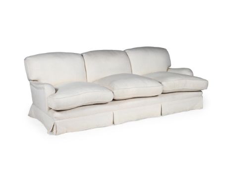 A CUSTOM-MADE THREE SEATER BRIDGEWATER SOFA  IN THE MANNER OF GEORGE SMITH, OF RECENT MANUFACTURE approximately 90cm high, 23