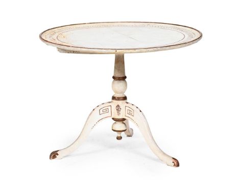 A PAINTED TRIPOD TABLE LATE 19TH OR EARLY 20TH CENTURY approximately 58cm high, 77.5cm diameter  Condition Report:  PLEASE NO