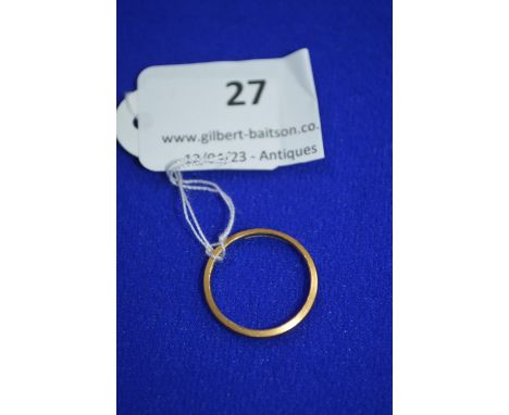 22k Gold &amp; Platinum Wedding Band - Size: K, ~2.1g 