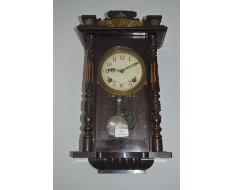 Victorian Mahogany Cased Wall Clock (working with key) 