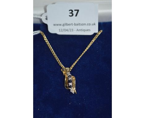 9k Gold Pendant &amp; Chain ~3.19g 