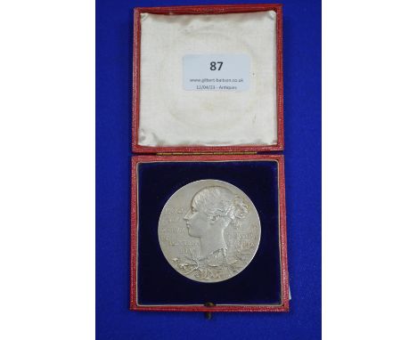 1897 Victoria Silver Medallion ~83.66g with Original Presentation Case 