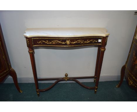 Reproduction Continental Style Serpentine Front Console Table 