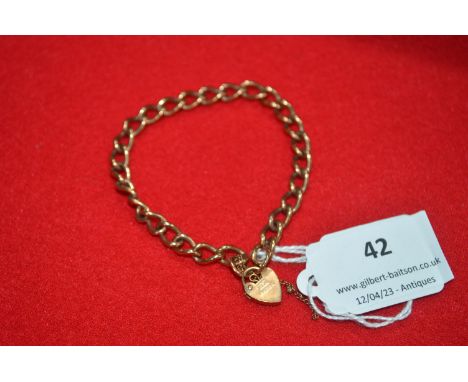 9k Gold Chain Bracelet with Locket ~12.85g 