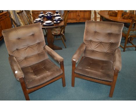 Pair of 1970's Armchairs with Pirelli Webbing 