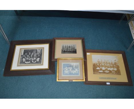 Framed Vintage Sporting Photographs Including Hull FC 1901, etc. 