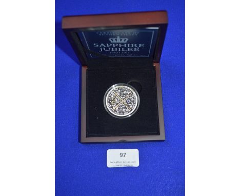 2017 Sapphire Jubilee £5 Silver Proof Coin 