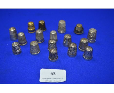 Eighteen Silver and Other Thimbles  