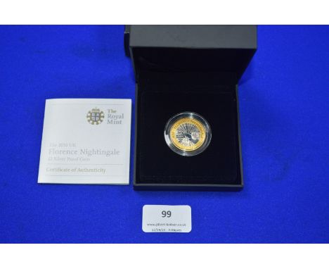 Royal Mint 2010 Florence Nightingale UK £2 Silver Proof Coin with Presentation Case 