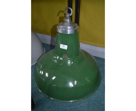 Green Enamel Industrial Style Ceiling Light 