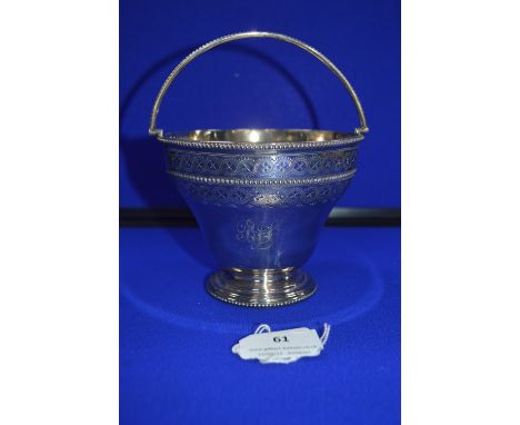 Hallmarked Sterling Silver Sugar Basket - London 1868, ~253g 