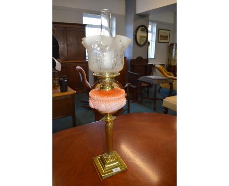 Victorian Brass Oil Lamp 