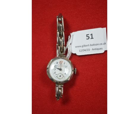 Sterling Silver Ladies Wristwatch by Broadwest Lever ~24g gross 