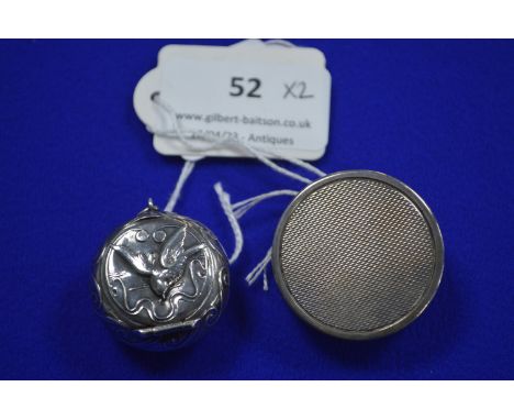 Two Hallmarked Silver Pill Boxes - Birmingham 1902, and London 1958 