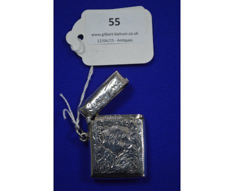 Hallmarked Silver Vesta Case - Birmingham 1900