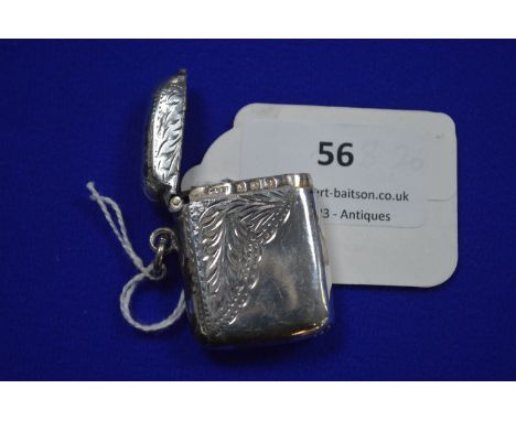 Hallmarked Silver Vesta Case - Birmingham 1910