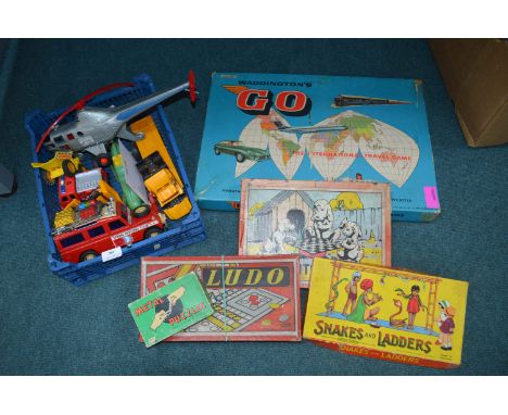 Vintage Toys and Games, Helicopters, Books, Snakes &amp; Ladders, etc. 