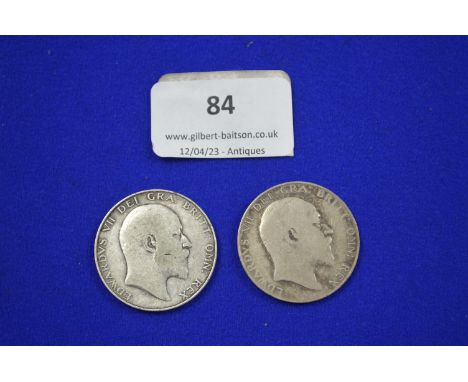 Two 1905 Silver Half Crowns 