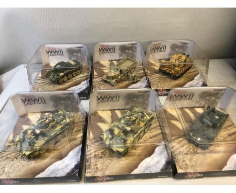 6 Corgi Legends WW2 tank and lorry models mint and boxed 
