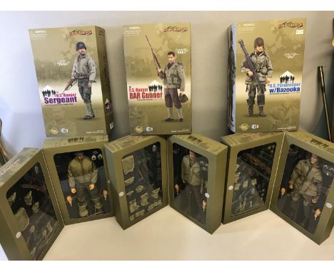 3 Cyber Hobby military action figures 1/6 scale with life like head sculpts. Complete with boxes 